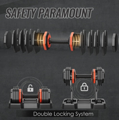 Adjustable Smart Dumbbell Set (55lbs 5 in 1) by DawnRise Health & Fitness Company