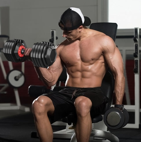 Adjustable Smart Dumbbell Set (55lbs 5 in 1) by DawnRise Health & Fitness Company